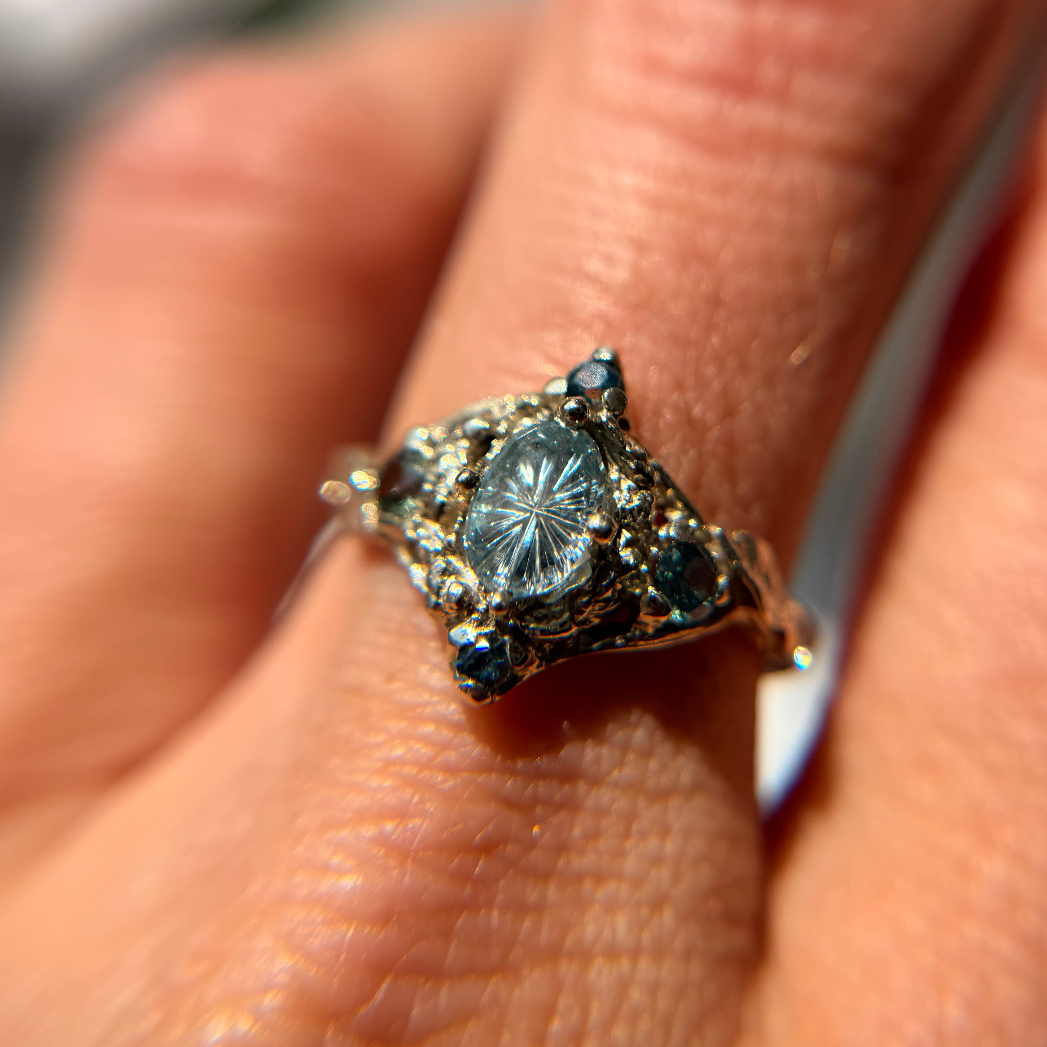 OOAK - Celestine Starbrite Ring