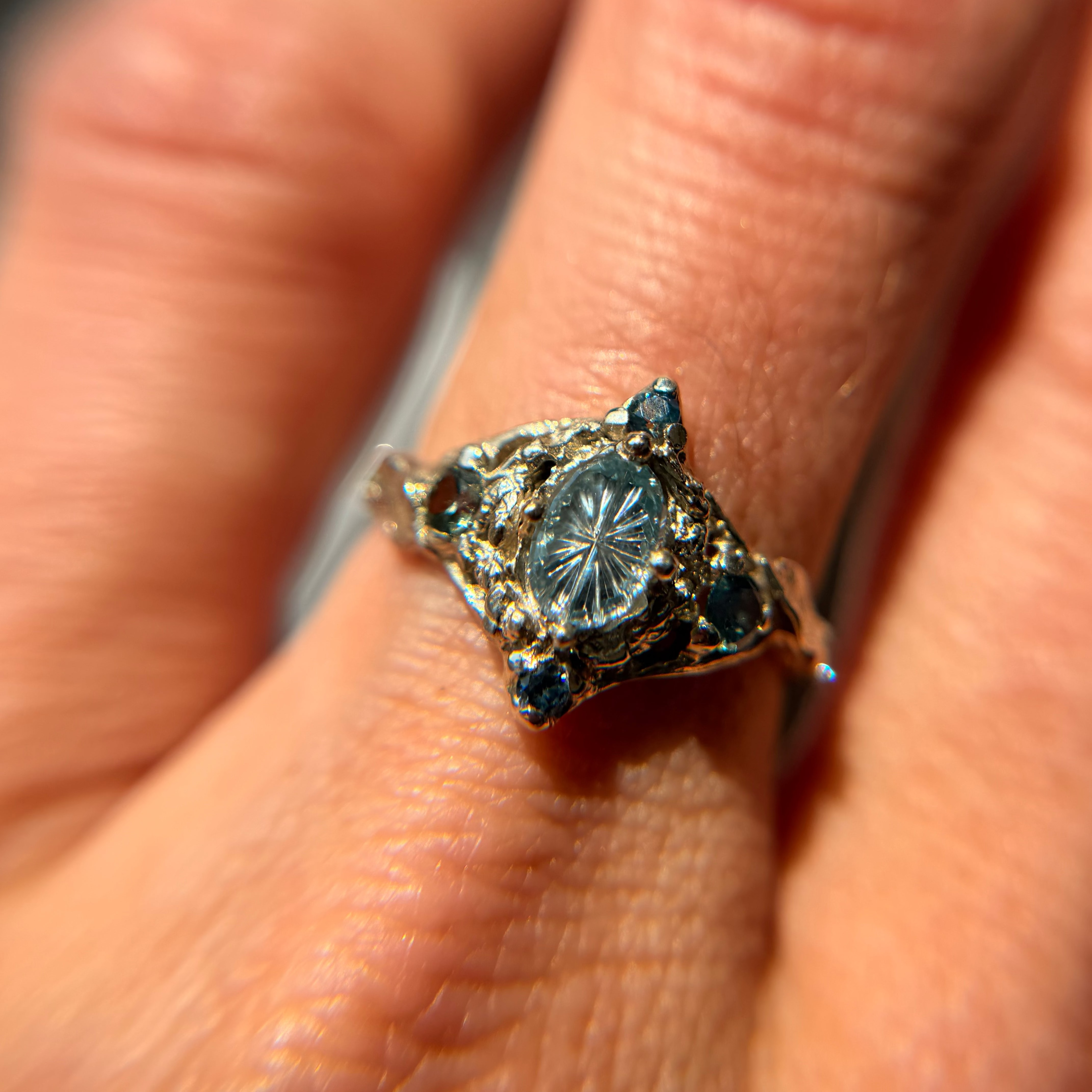 OOAK - Celestine Starbrite Ring