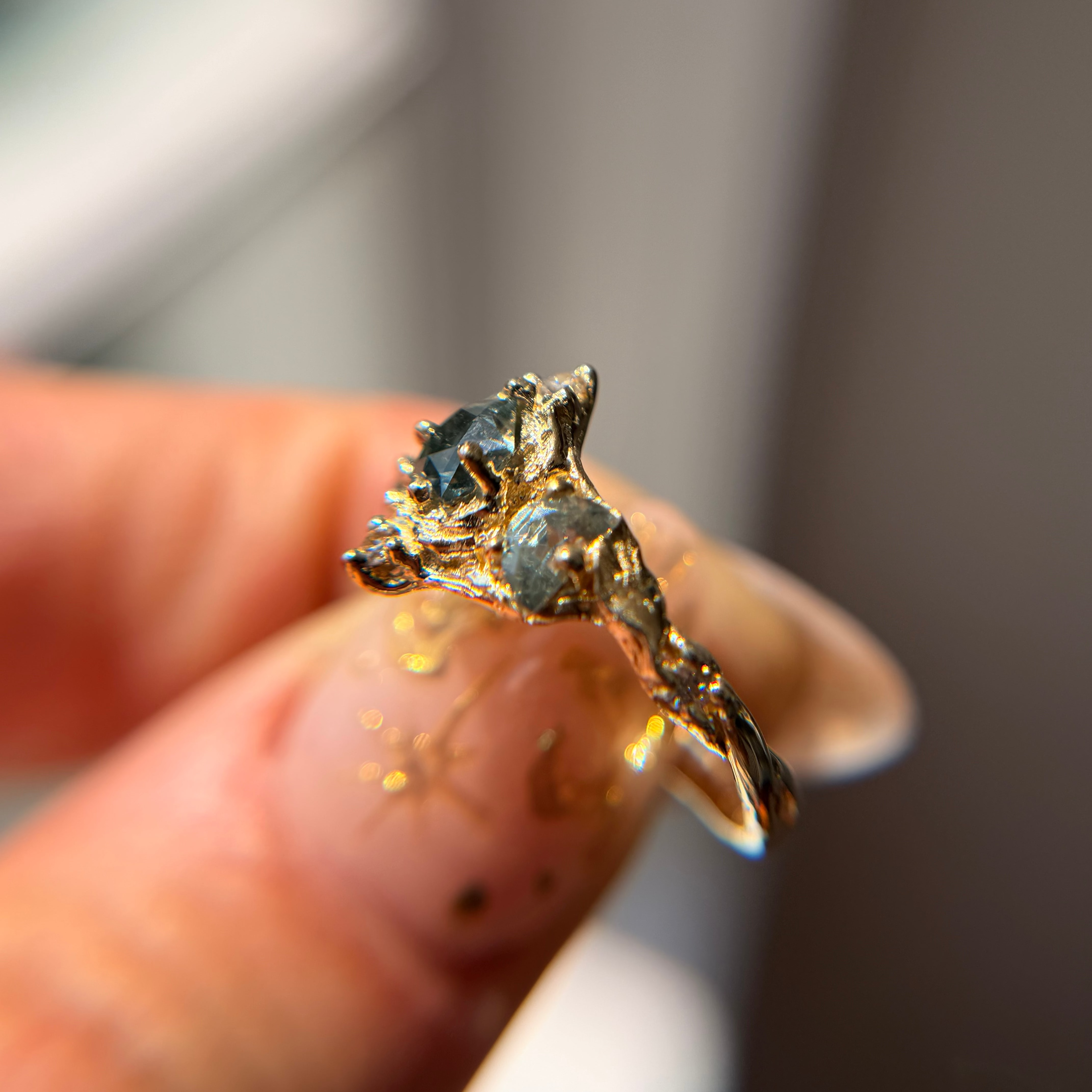 OOAK - Celestine Moon & Star Ring