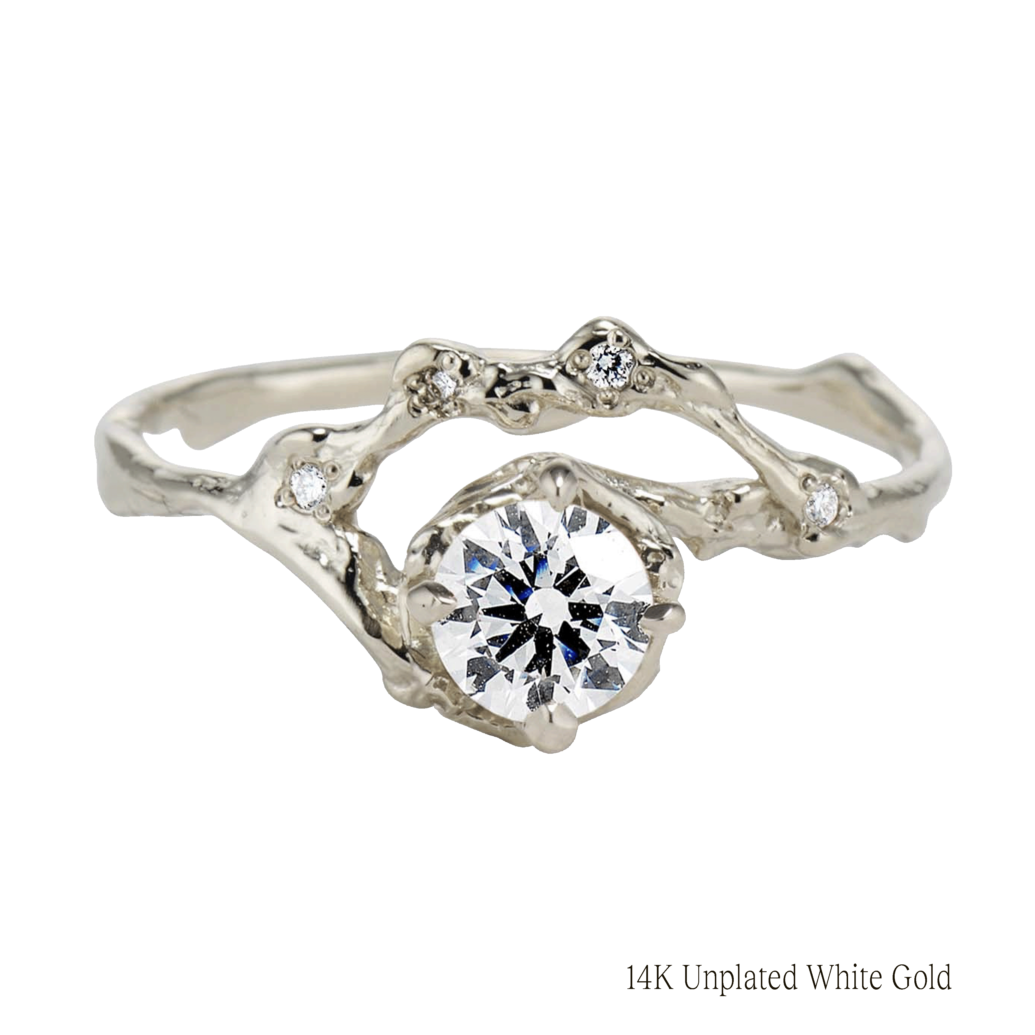 Demi Naples Moissanite Half Halo Ring