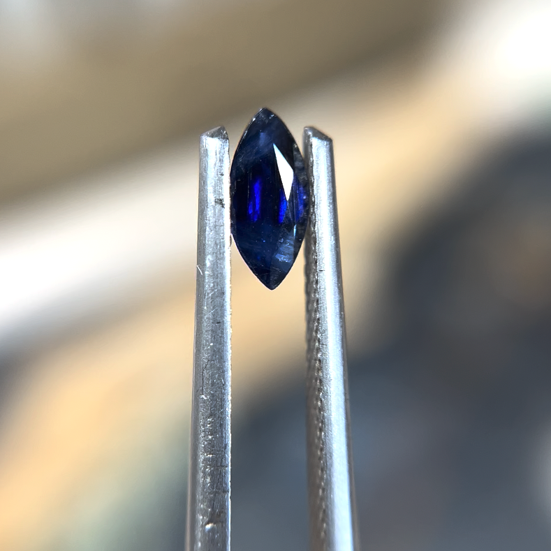 Marquise Cut Teal Blue Sapphire