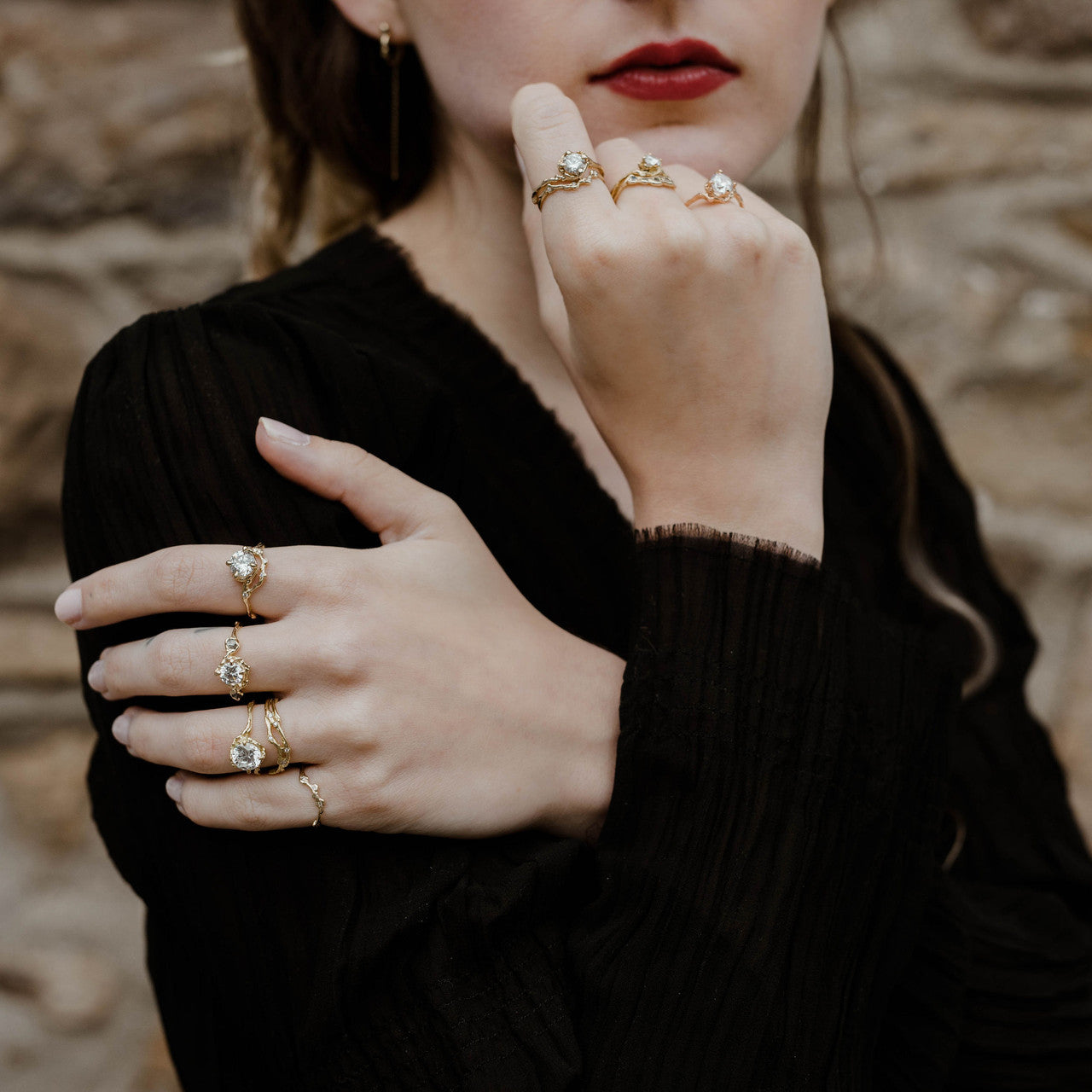 Demi Naples Moissanite Solitaire Ring by Olivia Ewing Jewelry
