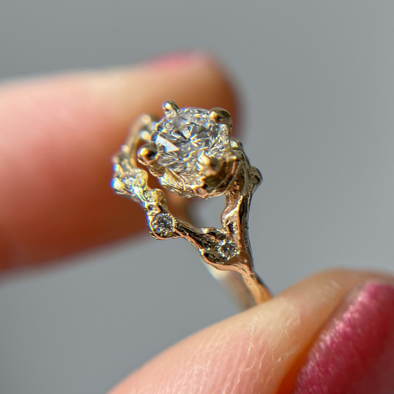Demi Naples Moissanite Half Halo Ring