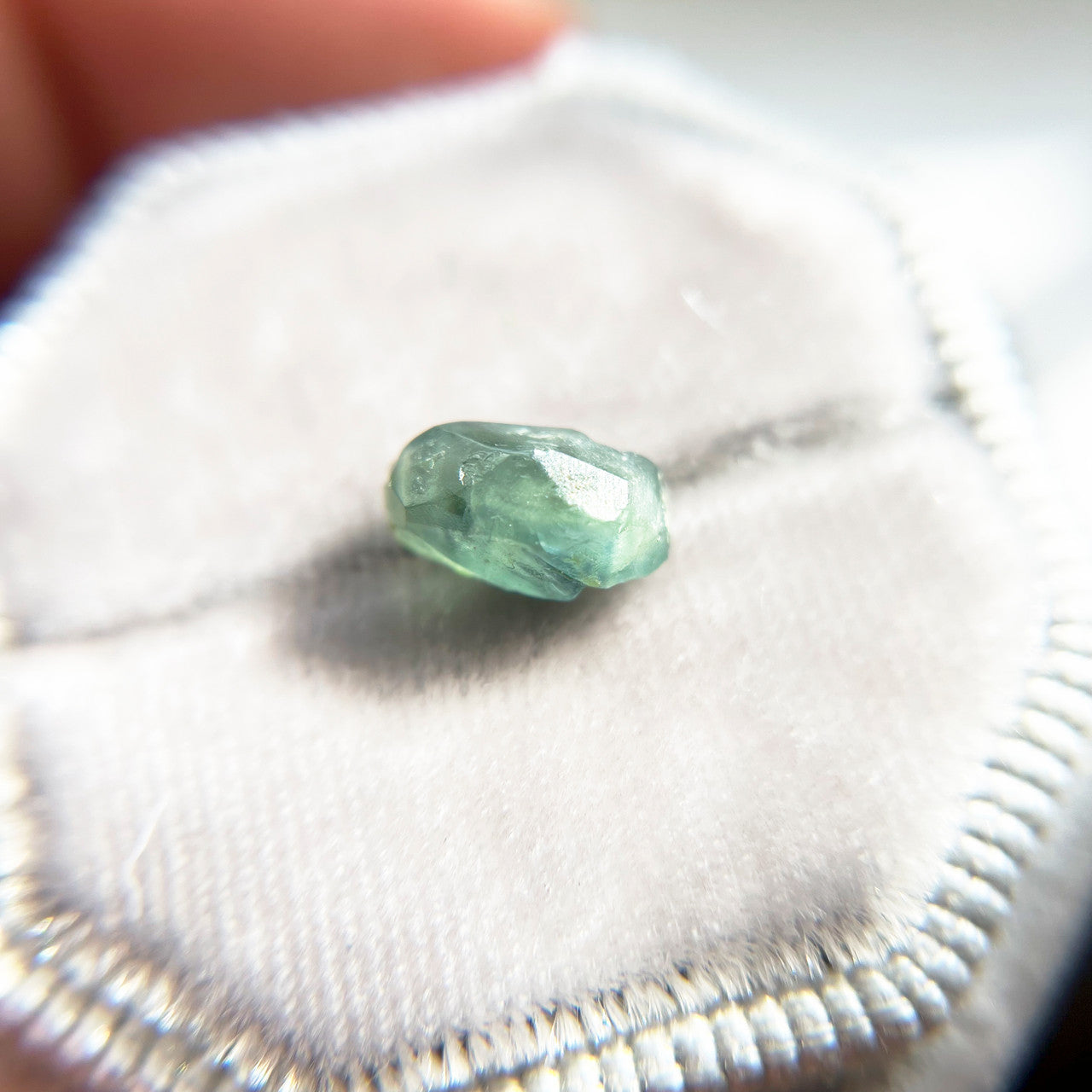 Organically Faceted Oval Rough Australian Blue Green Sapphire