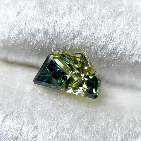 Parti Color Teal Lime Sapphire Freeform Dreamscape™ Cut by John Dyer