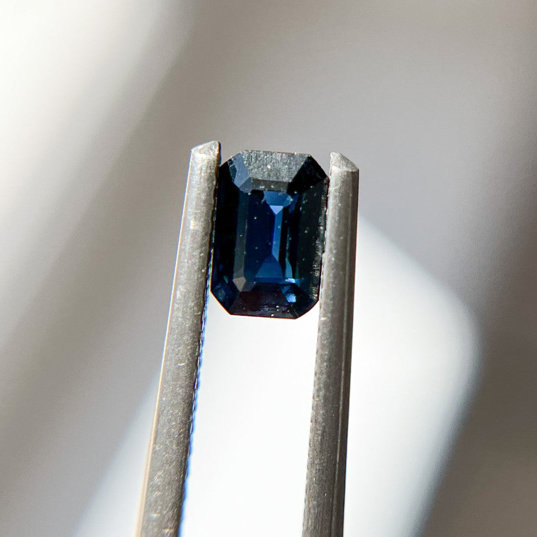 Emerald Cut Blue Sapphire