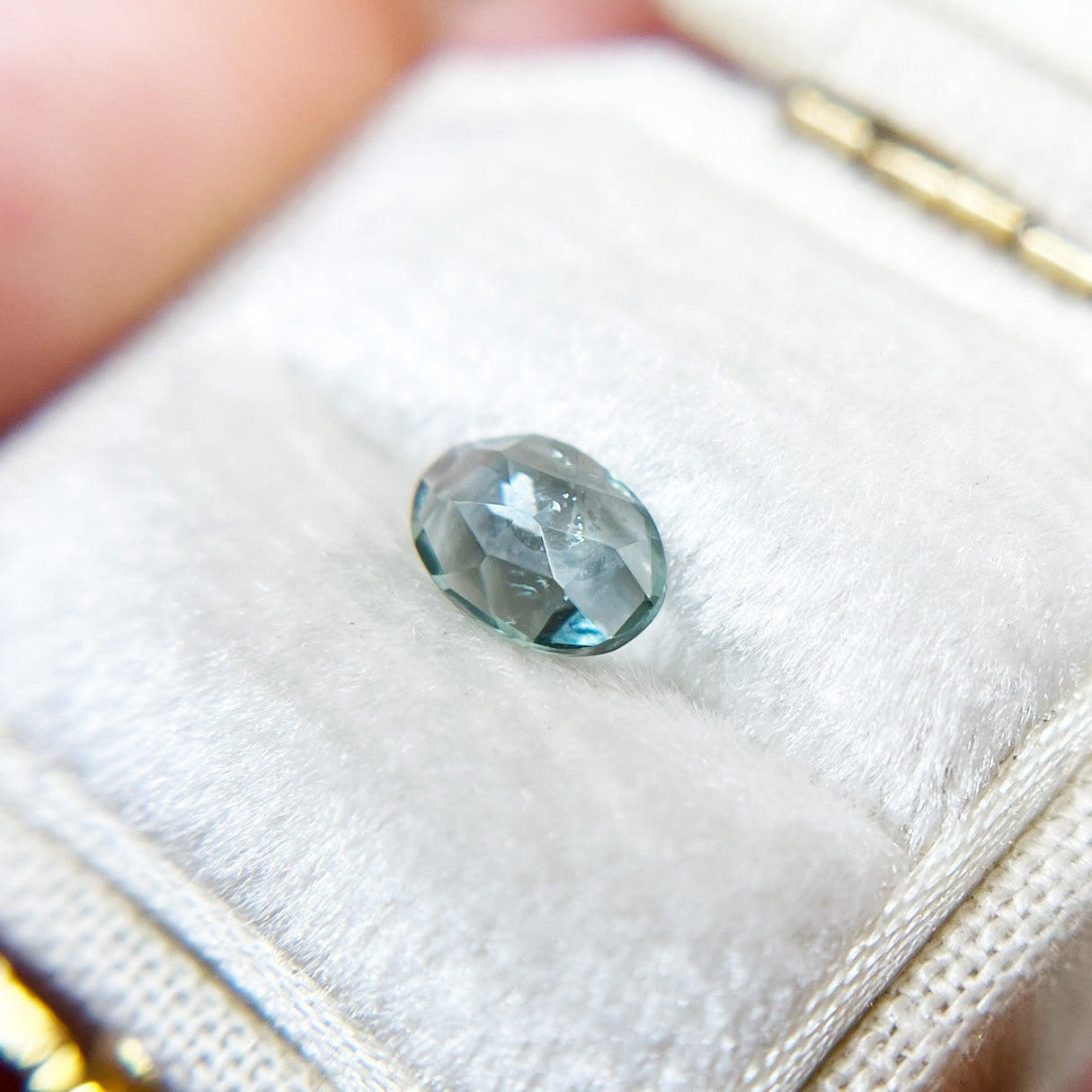Teal Oval Rose Cut Montana Sapphire