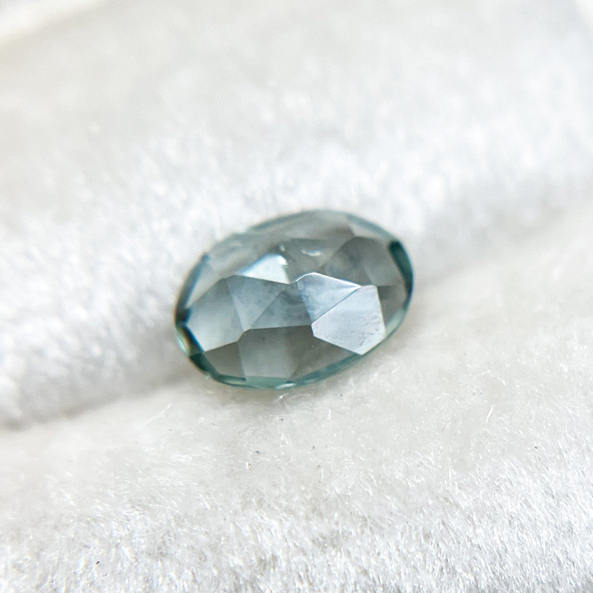 Teal Oval Rose Cut Montana Sapphire