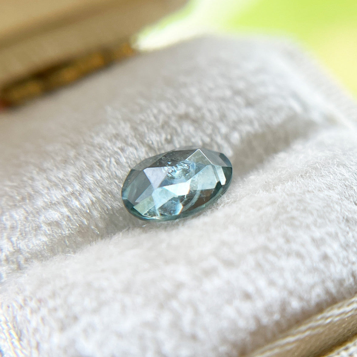 Teal Oval Rose Cut Montana Sapphire
