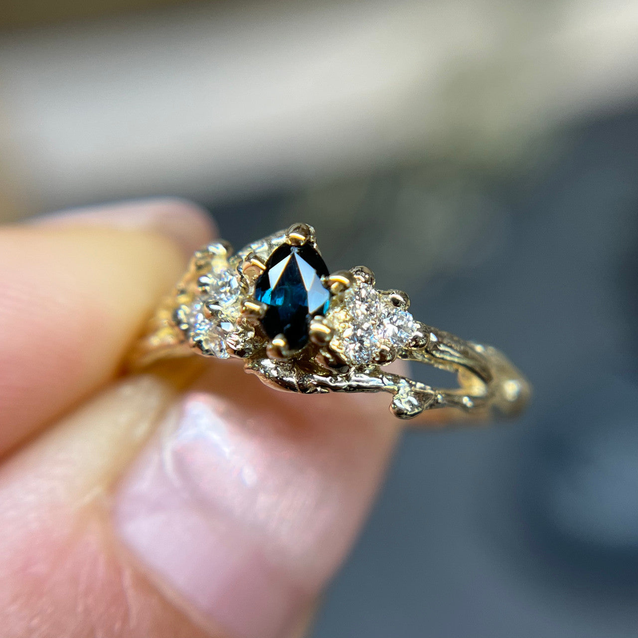 OOAK - Feyre Marquise Cut Sapphire Ring
