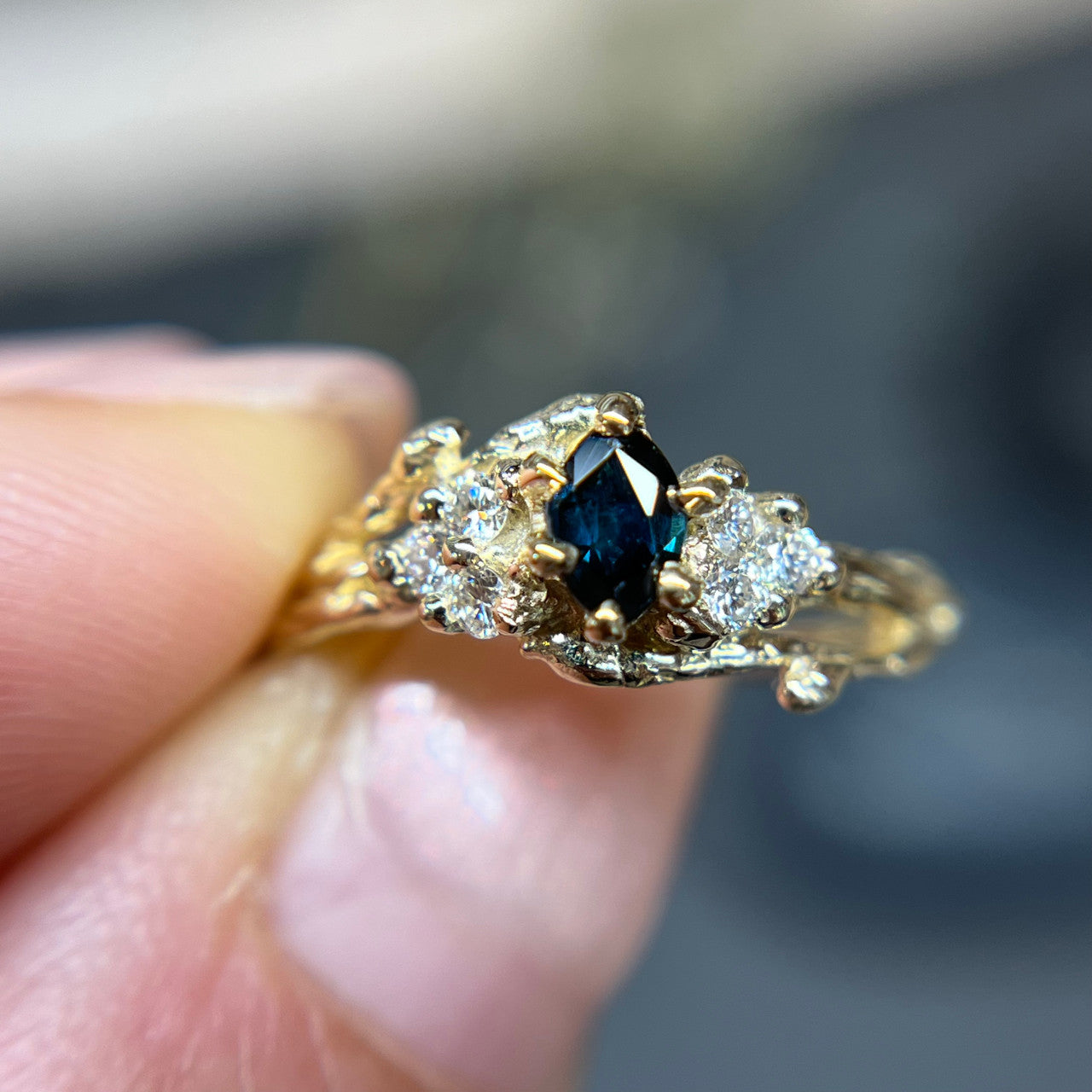 OOAK - Feyre Marquise Cut Sapphire Ring