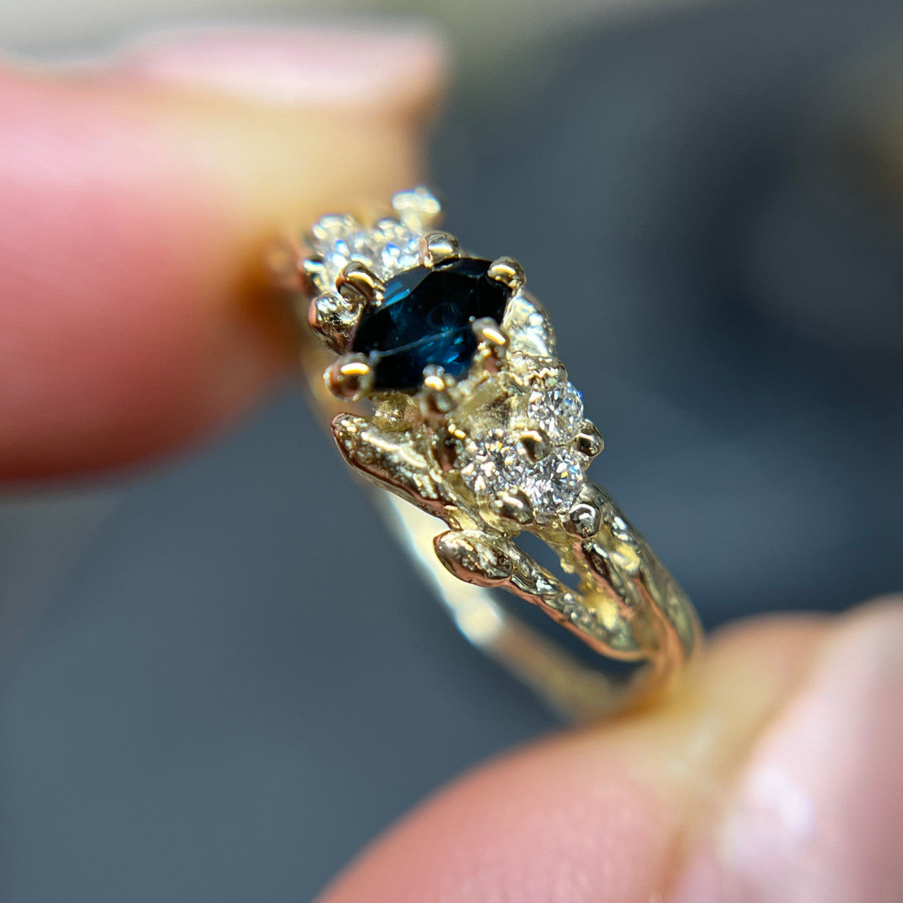 OOAK - Feyre Marquise Cut Sapphire Ring