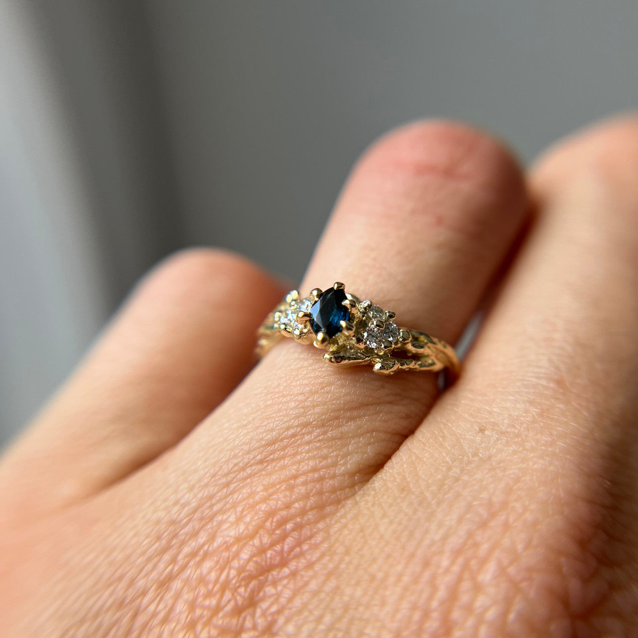OOAK - Feyre Marquise Cut Sapphire Ring