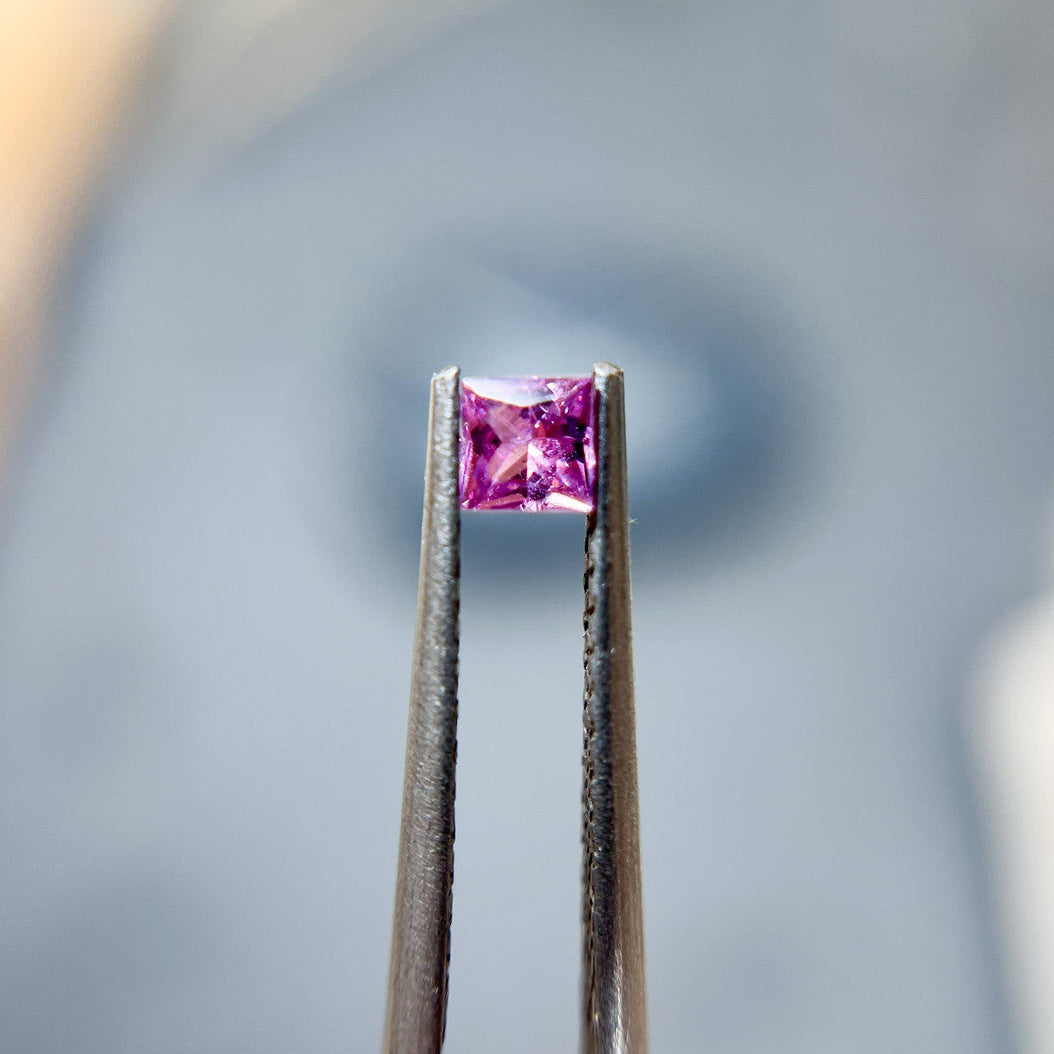 Princess Cut Pink Ceylon Sapphire