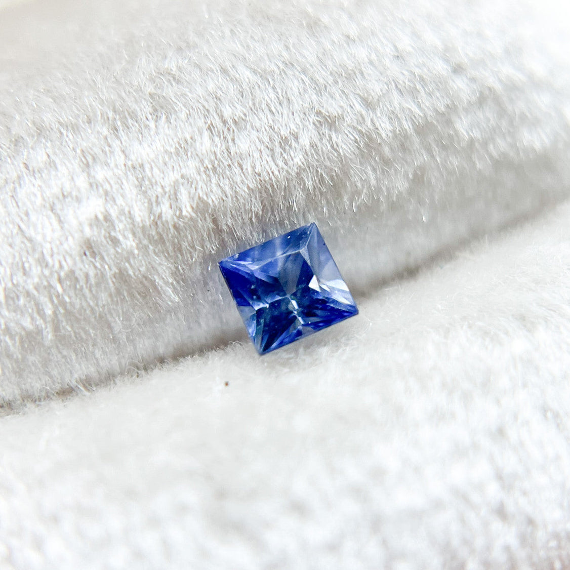 Princess Cut Blue Ceylon Sapphire