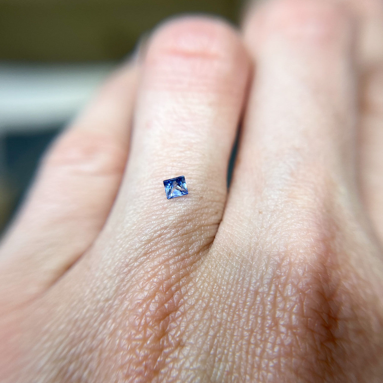 Princess Cut Blue Ceylon Sapphire