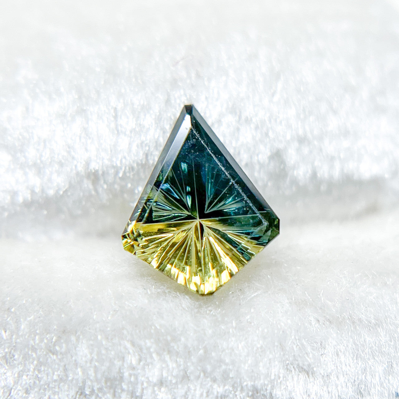 Parti Color Teal Lime Sapphire Starbrite™ Cut by John Dyer