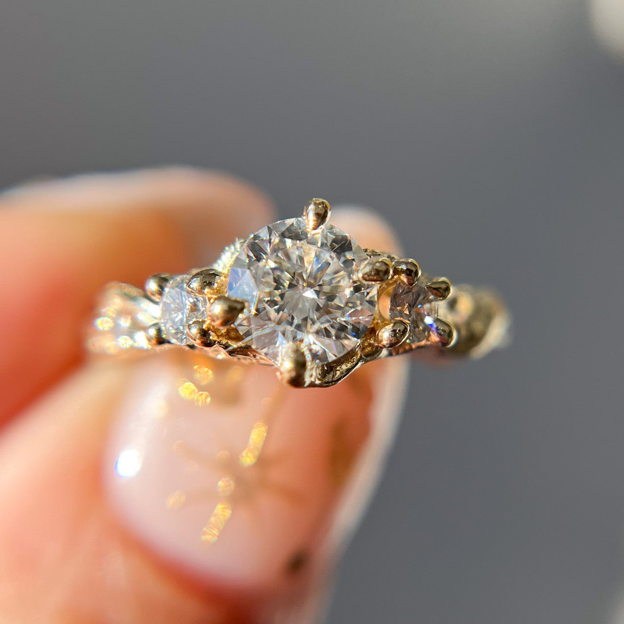 Woodland Diamond Three Stone Ring | Olivia Ewing Jewelry