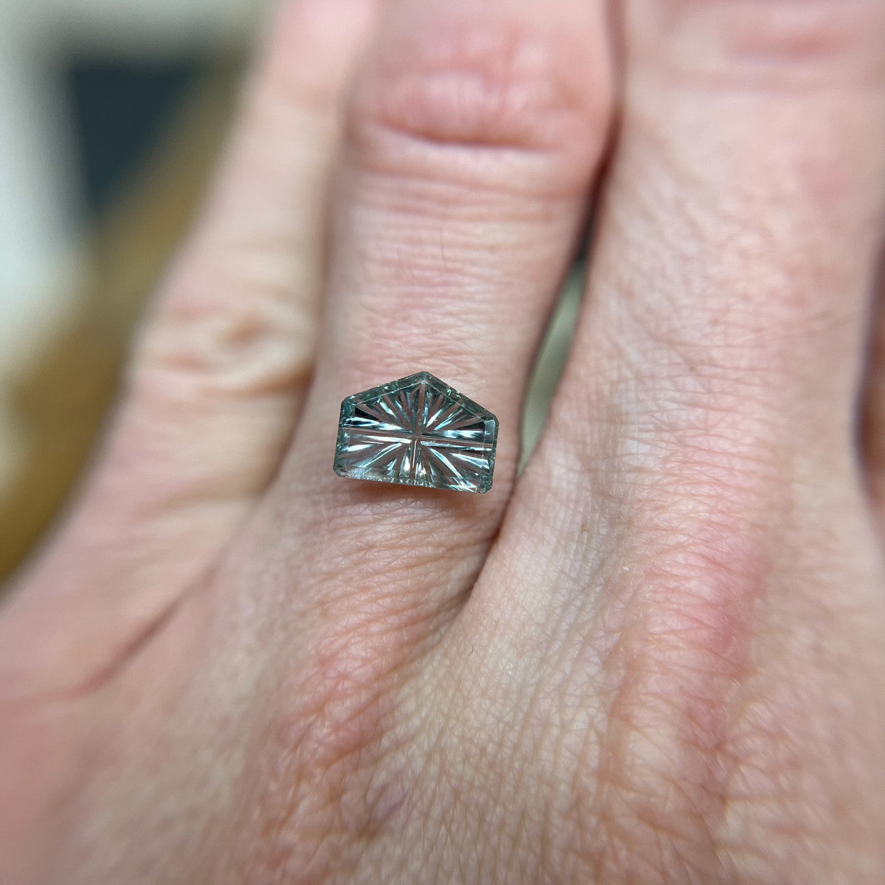 Enchanted Cottage Silvery Blue Parti-Color Montana Sapphire – StarBrite™ Cut by John Dyer