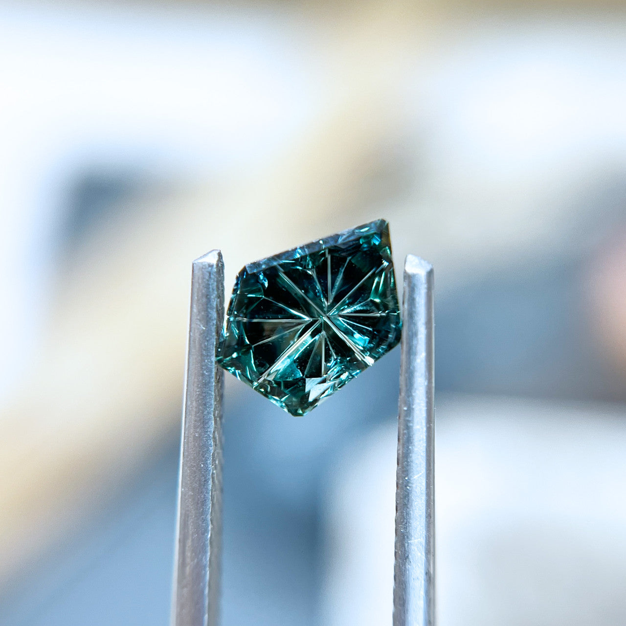 Green Blue Parti Color Australian Freeform Sapphire StarBrite™ Cut by  John Dyer