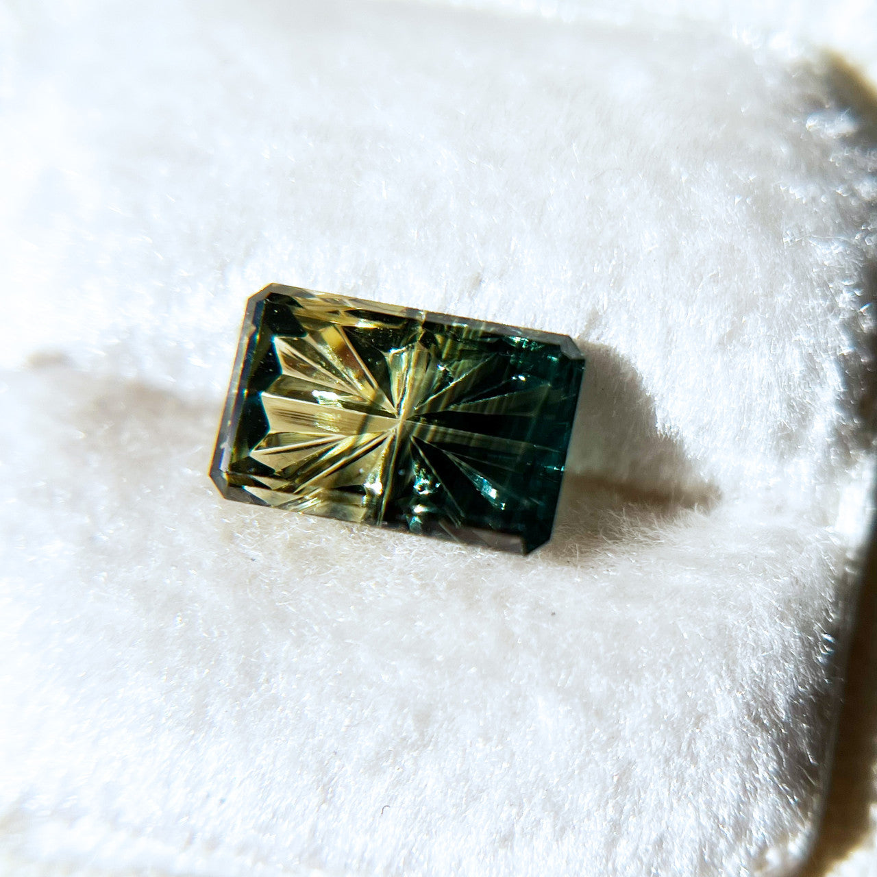 Parti Color Green Teal Australian Sapphire StarBrite™ Cut by John Dyer