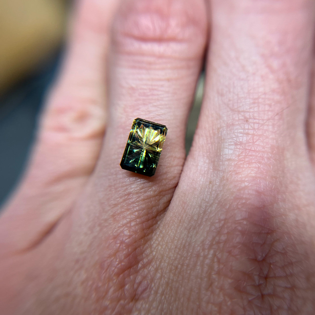 Parti Color Green Teal Australian Sapphire StarBrite™ Cut by John Dyer