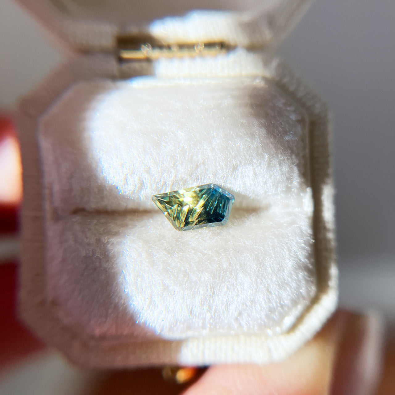 Parti Color Teal Lime Australian Sapphire Dreamscape™ Cut by  John Dyer
