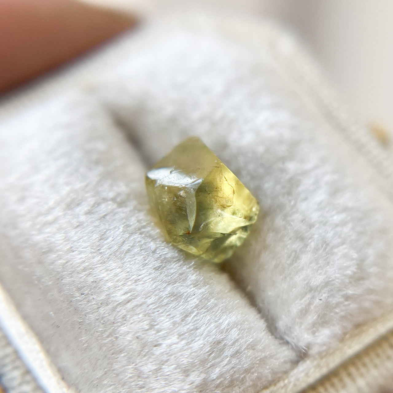 Organically Faceted Yellow Green Sapphire