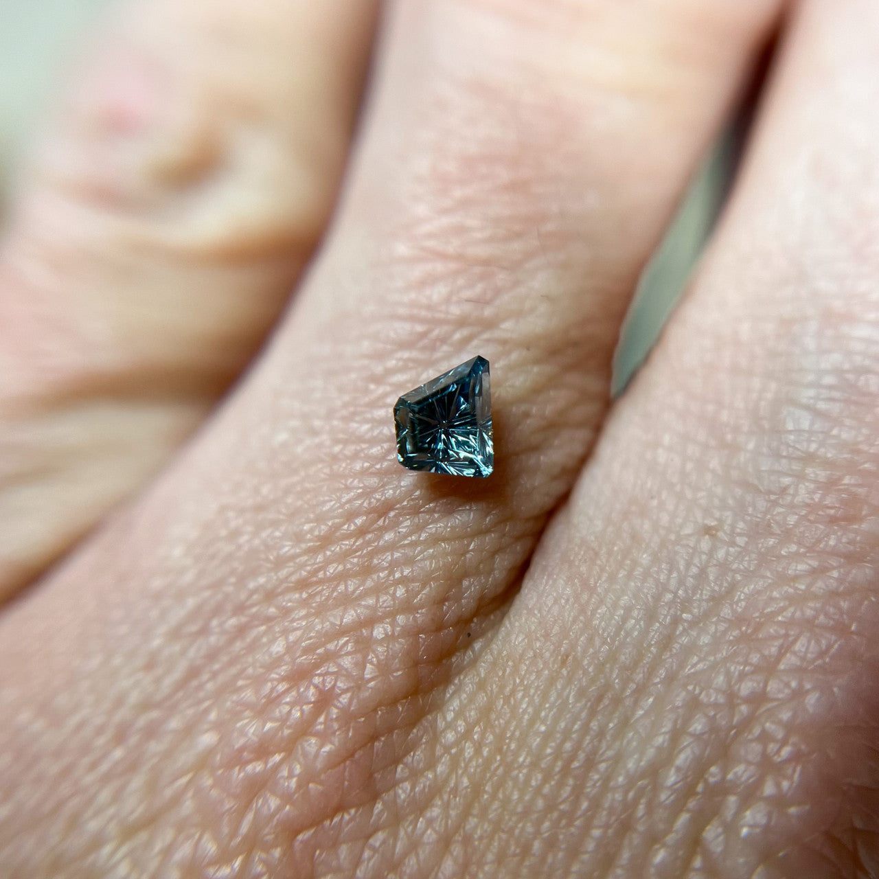 Bright Blue Sapphire Freeform  Starbrite™ Cut by John Dyer
