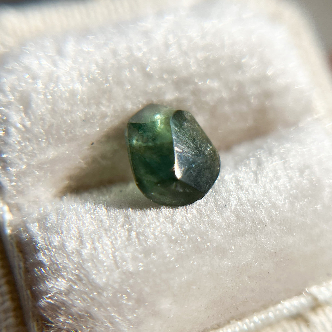 Organically Faceted Blue Green Australian  Sapphire