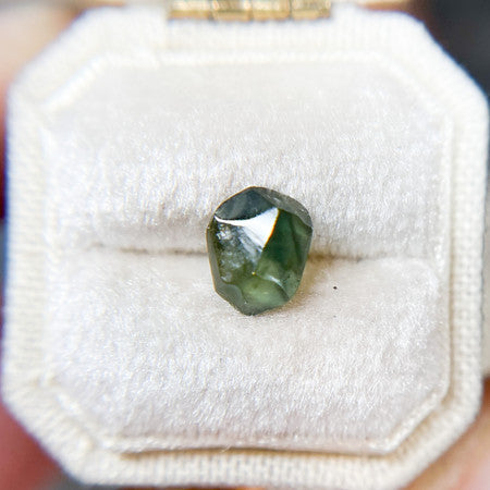 Organically Faceted Blue Green Australian  Sapphire