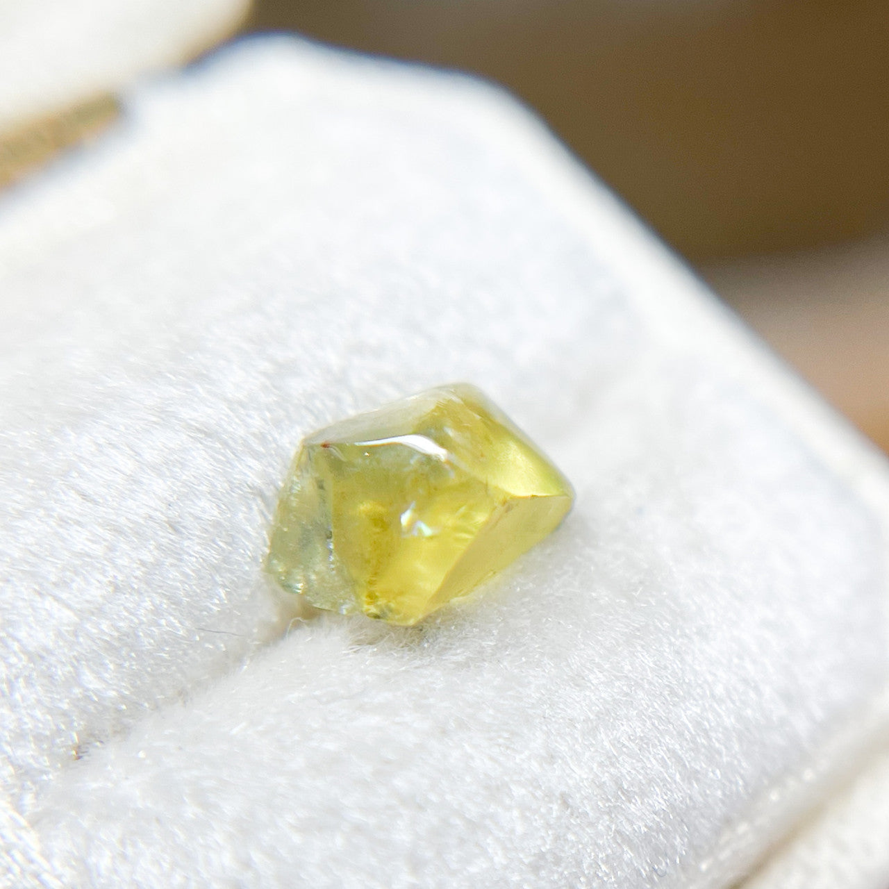 Organically Faceted Yellow Green Sapphire
