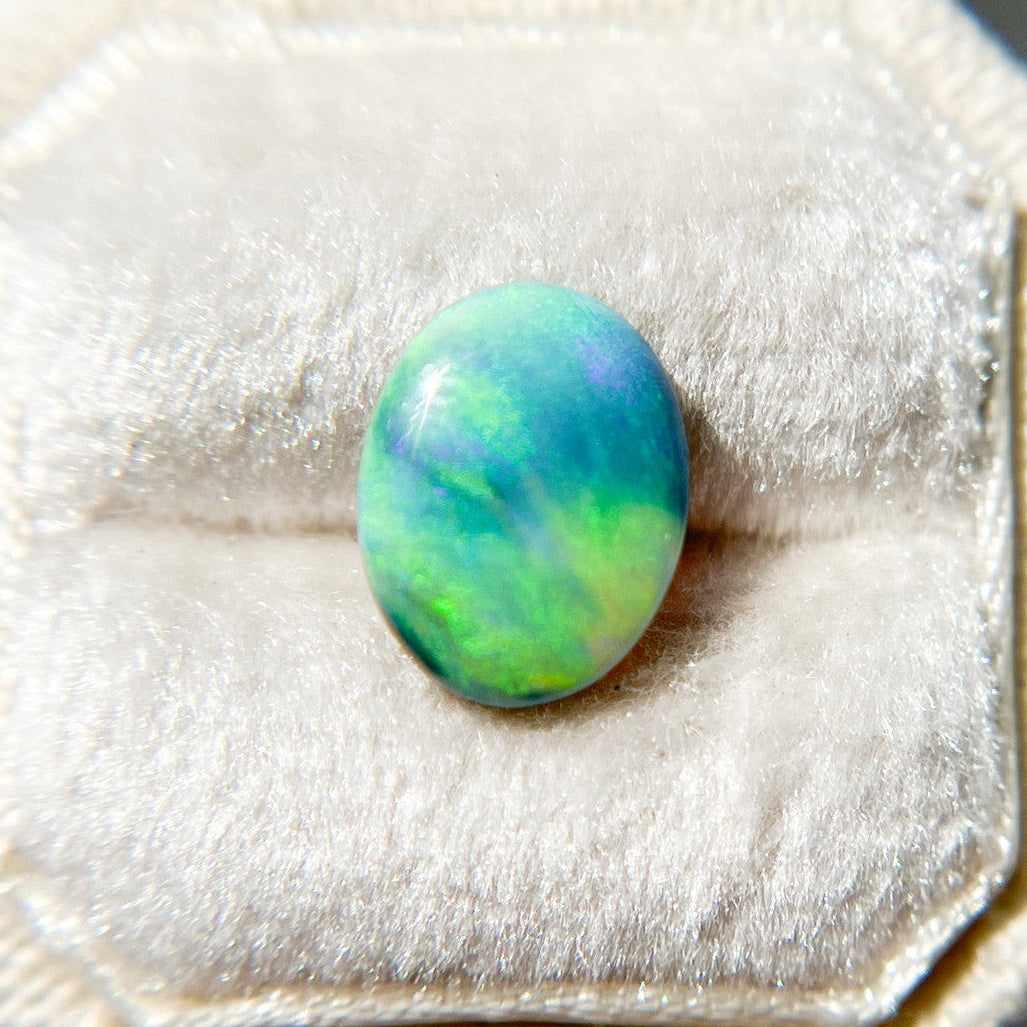 Australian Oval Dark Teal Opal