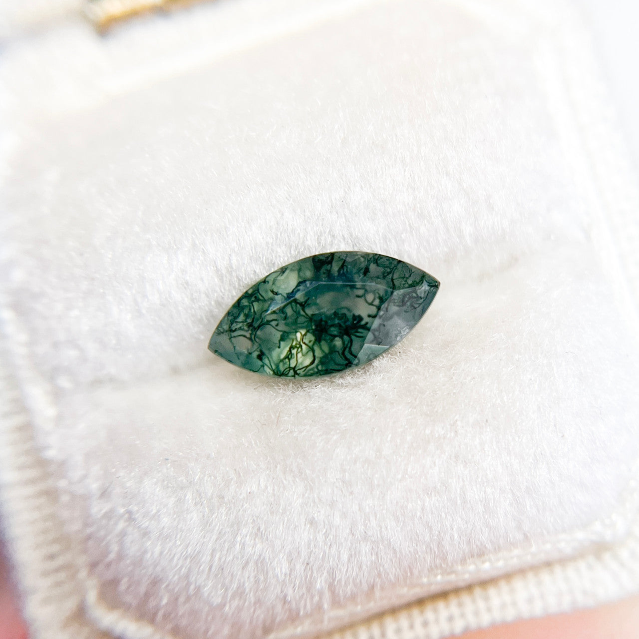 Marquise Cut Moss Agate