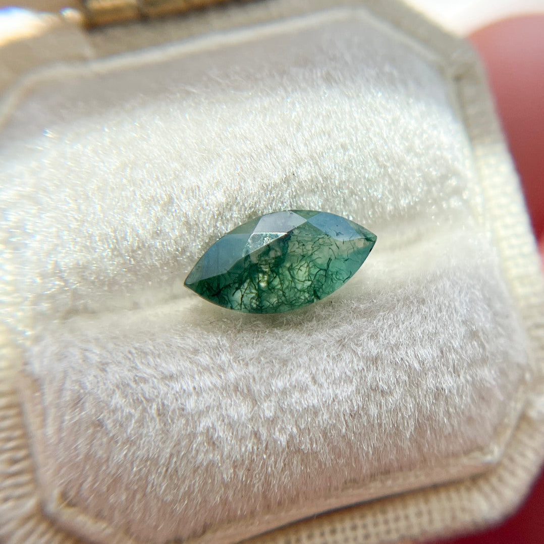 Marquise Cut  Moss Agate