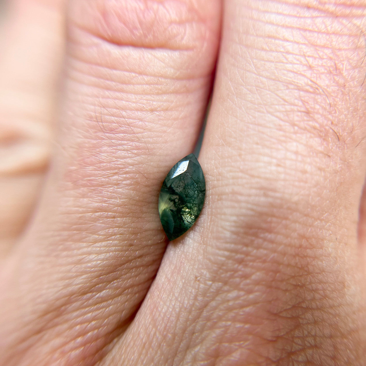 Marquise Cut  Moss Agate