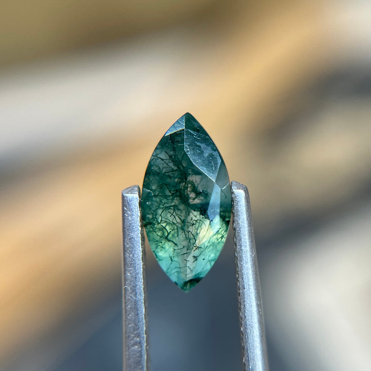 Marquise Cut  Moss Agate
