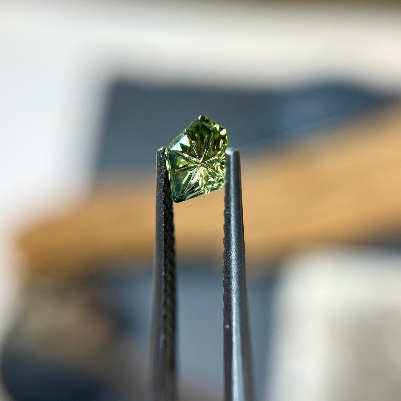 Mint Green Parti Color Australian Sapphire Starbrite™ Cut by John Dyer