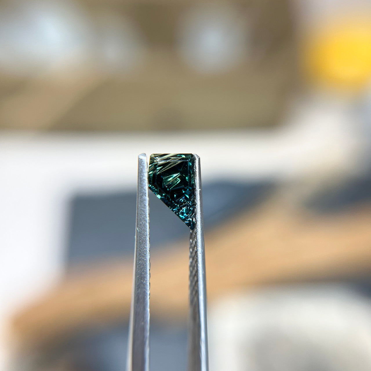 Dark Teal Parti Color Australian Sapphire Dreamscape™ Cut by John Dyer