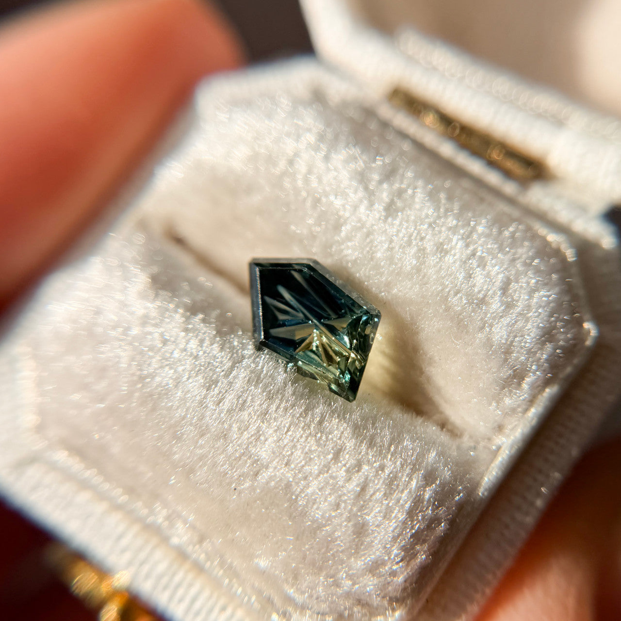 Parti Color Teal Green Australian Sapphire Dreamscape™ Cut by John Dyer