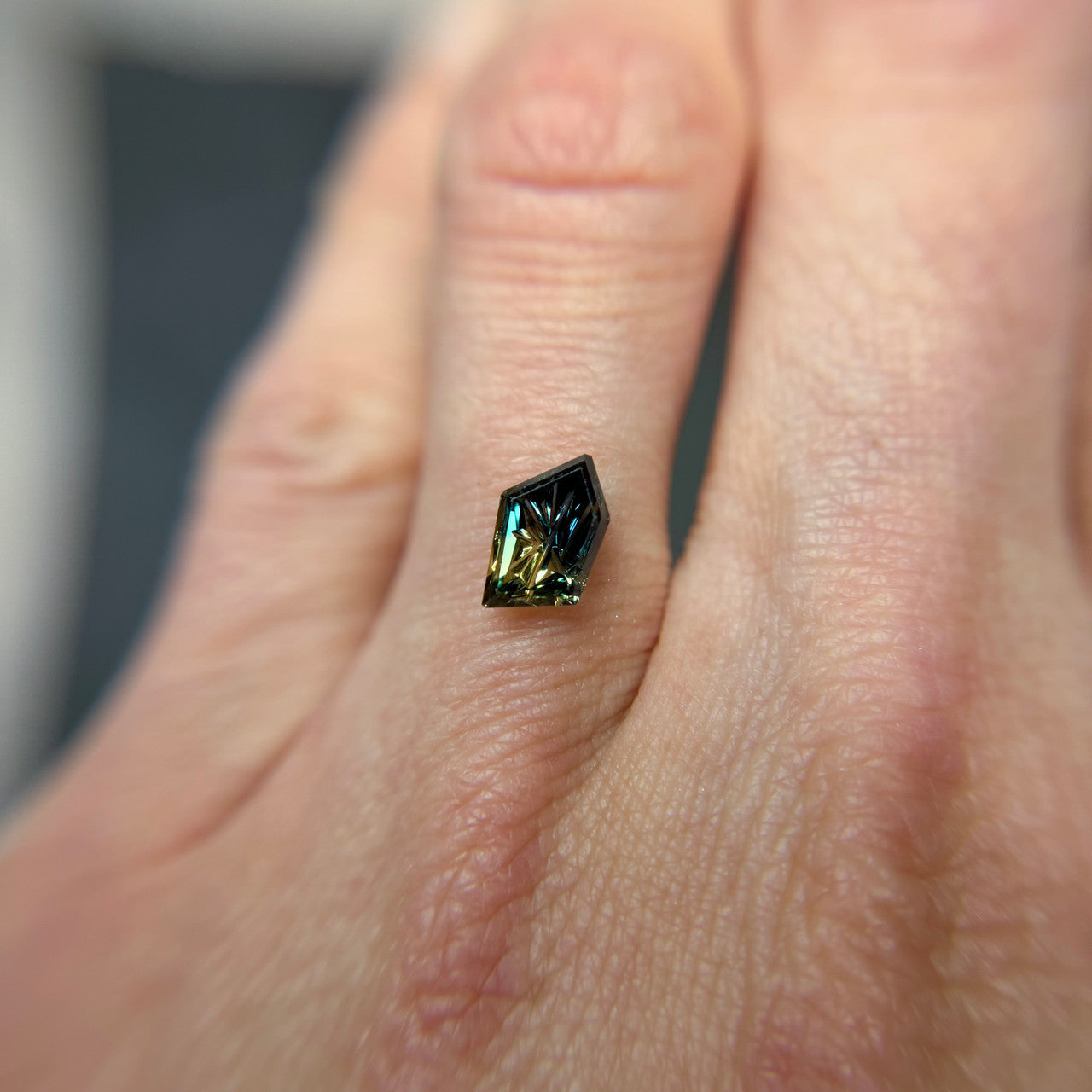 Parti Color Teal Green Australian Sapphire Dreamscape™ Cut by John Dyer