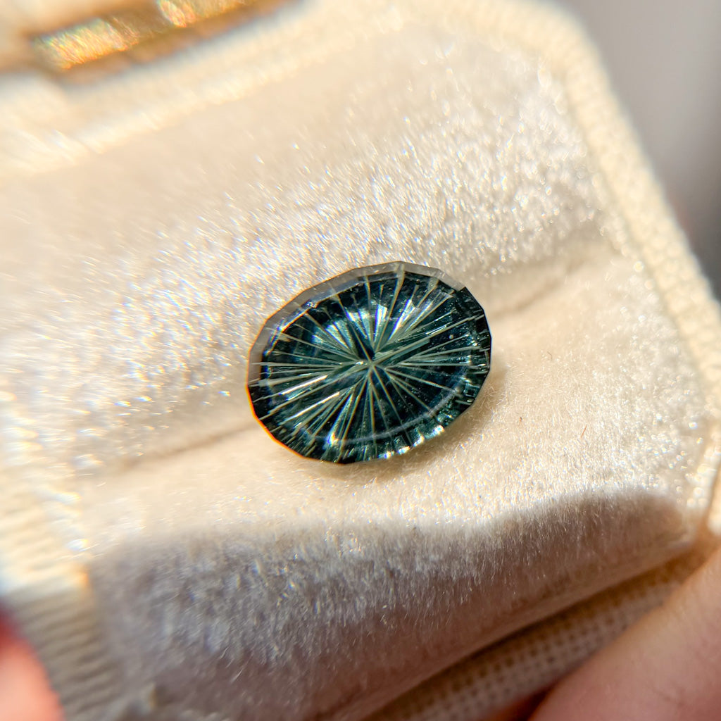 Oval Tranquil Blue Australian Sapphire Starbrite™ Cut by John Dyer