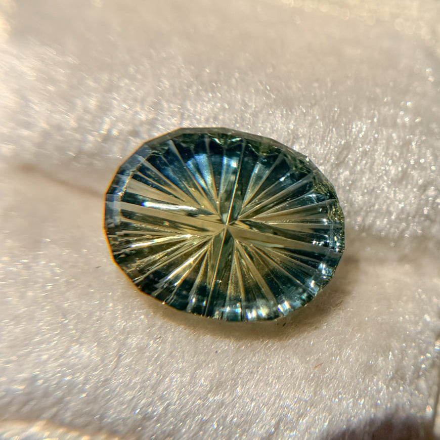Bright Blue Yellow Australian Sapphire Starbrite™ Cut by John Dyer