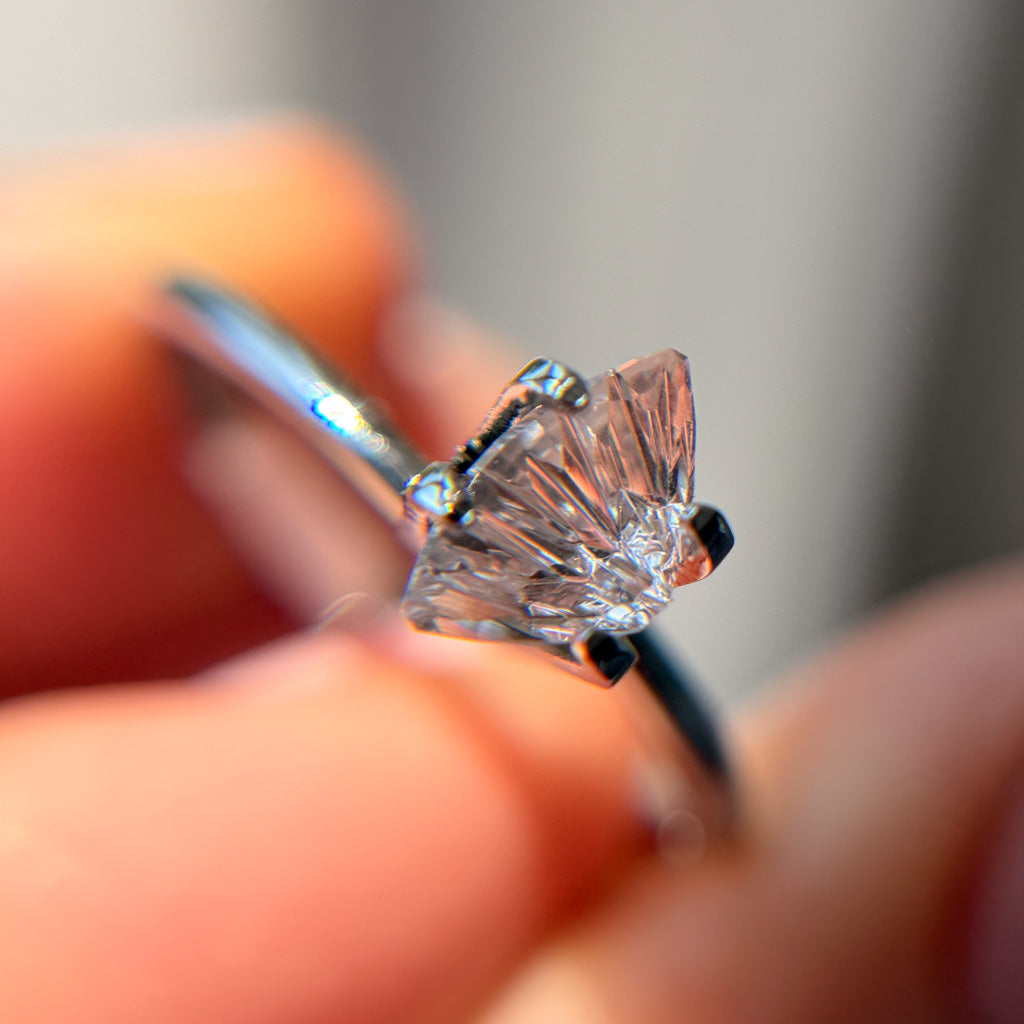 Soft Pink Sail Shape Sapphire Dreamscape™ Cut by John Dyer