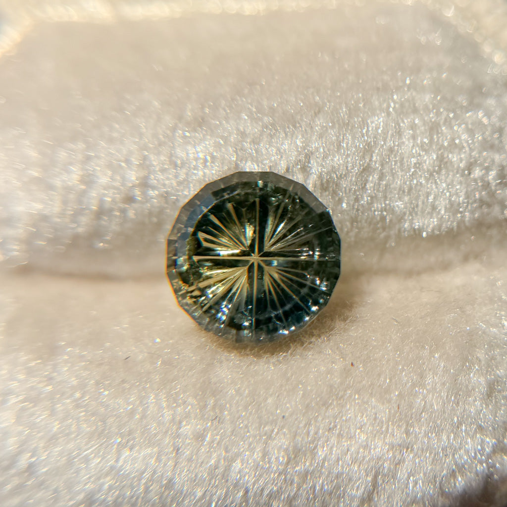 Parti Color Tropical Teal Yellow Sapphire Starbrite™ Cut by John Dyer