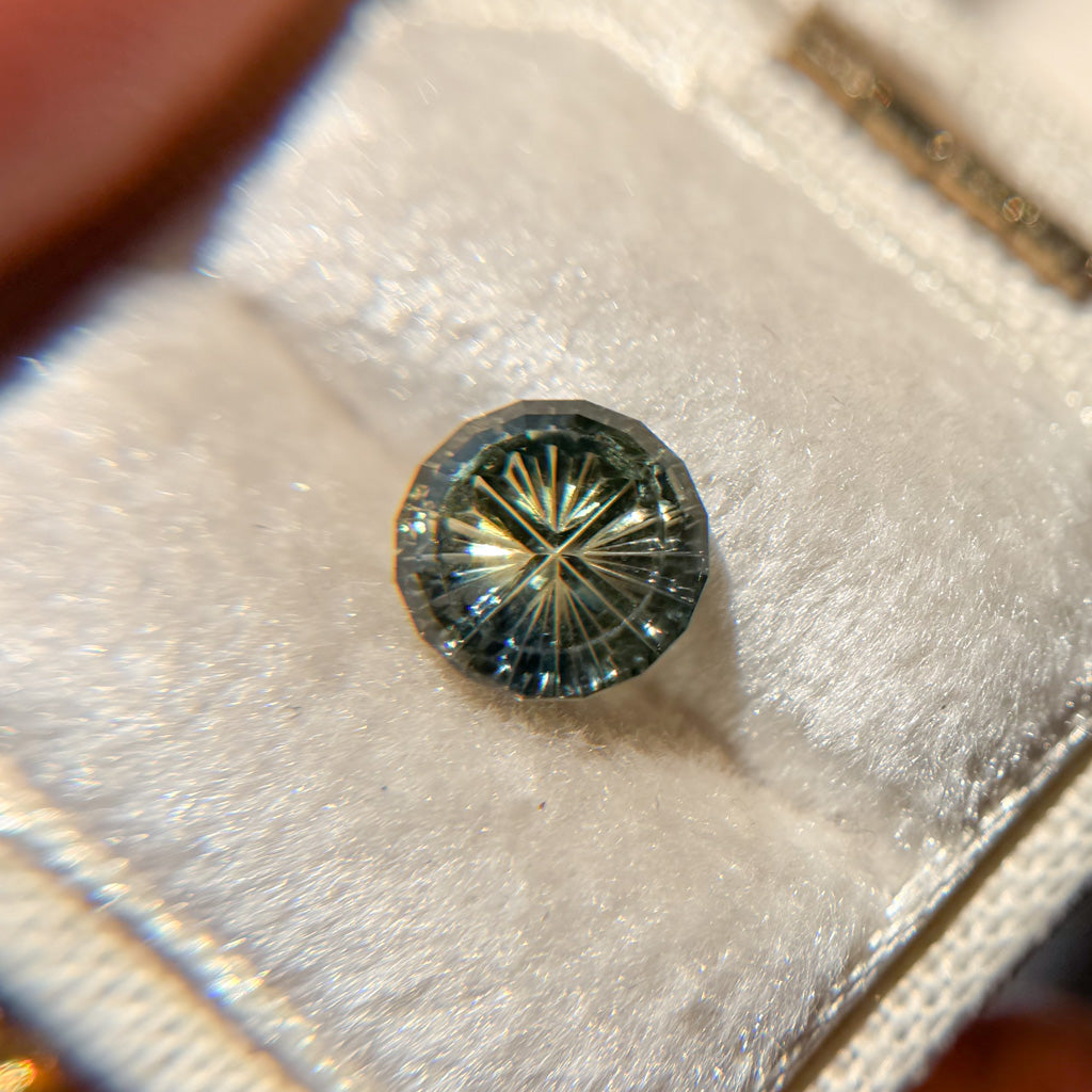 Parti Color Tropical Teal Yellow Sapphire Starbrite™ Cut by John Dyer