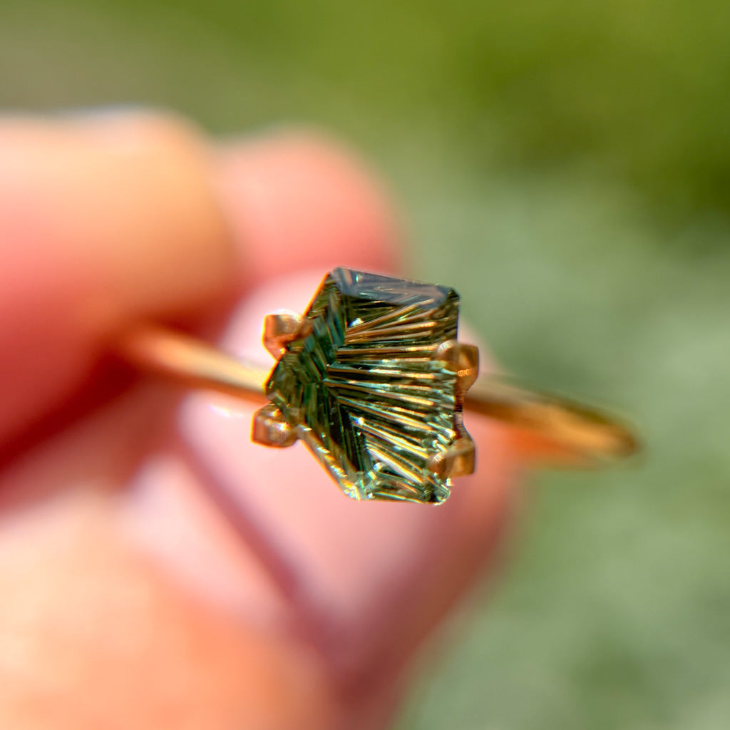 Fresh Green Australian Sapphire Dreamscape™ Cut by John Dyer