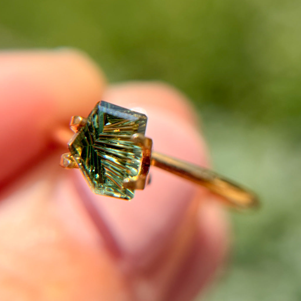 Fresh Green Australian Sapphire Dreamscape™ Cut by John Dyer