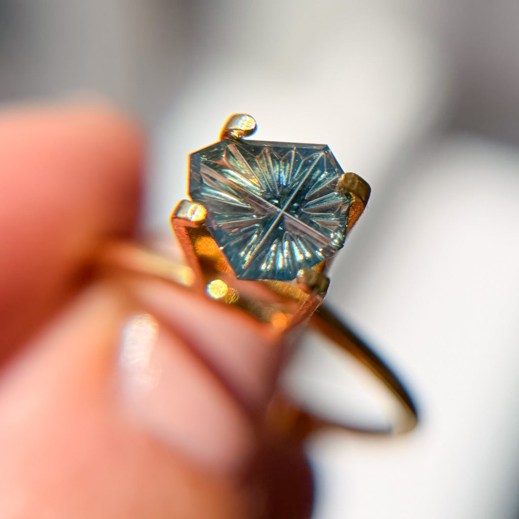Bicolor Mystic Teal Yellow Australian Sapphire by Kosnar Gems