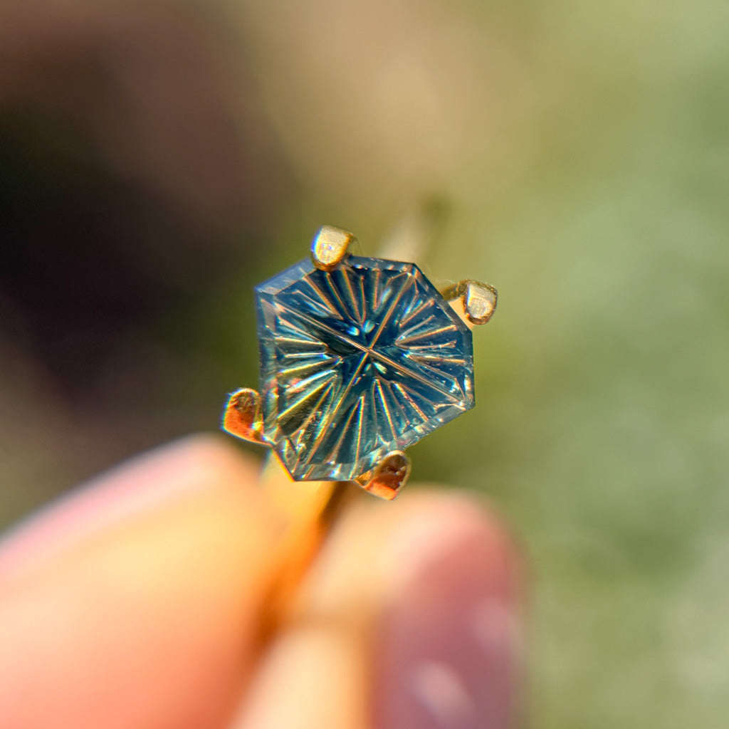 Bicolor Mystic Teal Yellow Australian Sapphire by Kosnar Gems